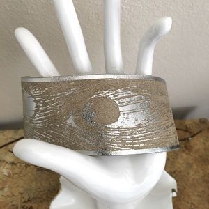 Hand painted leather cuff